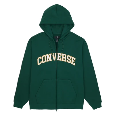 Abbildung von Converse Retro Chuck Hoodie Sweatjacke, Herren, Größe: Large, Green envy