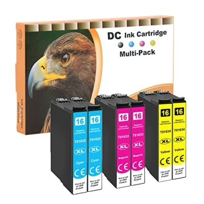 Abbildung von D&amp;C Druckerpatronen Kompatibel für Epson 16 XL Workforce WF 2630 2650 DWF 2660 2700 2750 2760 2010 W 2500 2510 2520NF 2540WF (6 Pack)