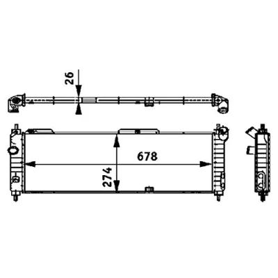 Abbildung von MAHLE ORIGINAL CR 355 000S Kühler, Motorkühlung für Fahrzeuge mit Klimaanlage 680 273 28 Kühlrippen gelötet OPEL: Corsa B Schrägheck