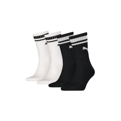 Abbildung von Puma CREW Heritage Stripe 4 PACK Unisex Sportsocken, Größe: 43 46, Black/white