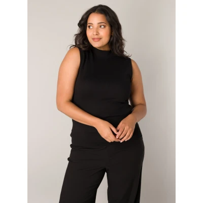 Abbildung von Base Level Curvy Ripptanktop, mit hochgeschlossenem Kragen