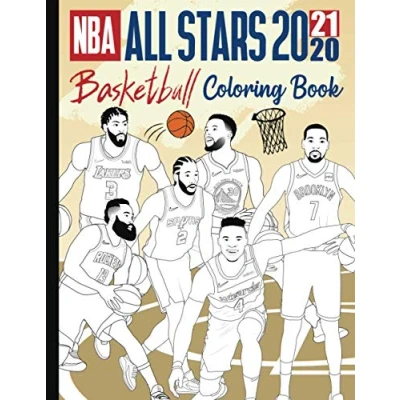 Abbildung von NBA All Stars 2020 21 Coloring Book: The Ultimate Basketball Book for Adults and Kids! LeBron James, Kevin Durant, Kawhi Leonard, Stephen Curry, Russell Westbrook more...