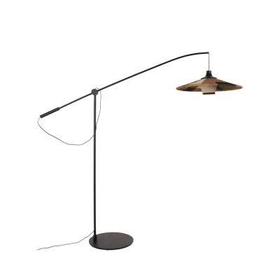 Abbildung von Forestier Parrot Stehlampe mit Abacá Schirm, braun