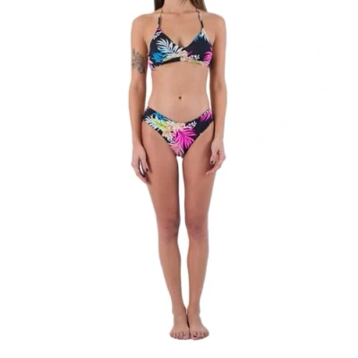 Abbildung von Hurley Damen Hana Rvsb Moderate Bottom Bikinihöschen, Black/Tiki Multi, L