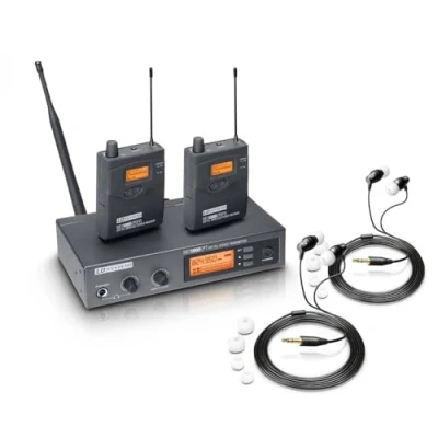 Abbildung von LD Systems MEI 1000 G2 B6 BUNDLE In Ear Monitoring System drahtlos mit 2 x Belt Pack und Kopfhöre 655 679 MHz