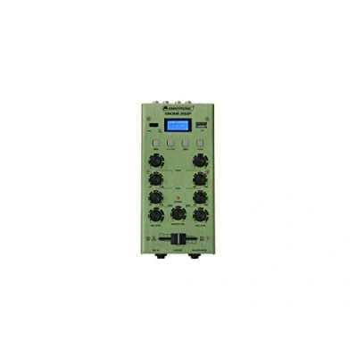 Abbildung von OMNITRONIC GNOME 202P Mini Mixer grün 2 Kanal DJ mit Bluetooth und MP3 Player im Miniaturformat Regelbarer Mikrofoneingang/Kopfhörerausgang über 6,3 mm Klinke