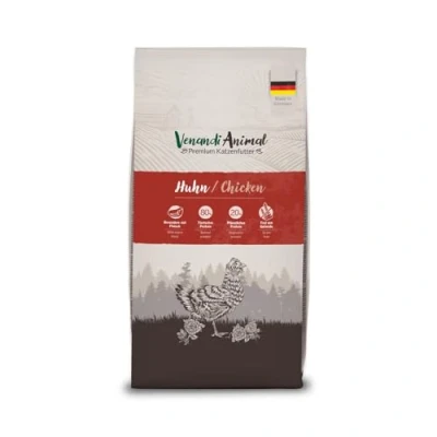 Abbildung von Venandi Animal Premium Trockenfutter für Katzen Huhn, 1er Pack (1 x 6,5kg), getreidefrei mit viel frischem Fleisch
