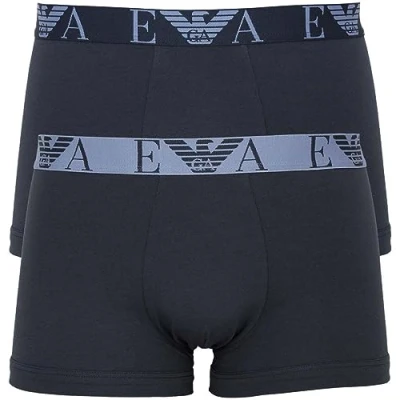 Abbildung von Emporio Armani Herren Men&#039;s 2 pack Bold Monogram Trunks, Black/Black, S EU