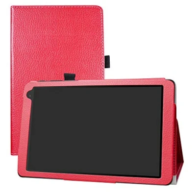 Abbildung von Kompatibel mit Alcatel 1T 10inch Hülle,Schutzhülle Hochwertiges PU Leder Tasche Case für 10&quot; 8082 (Nicht zutreffend 7&quot; 7 inch 8068 / Smart),Rot