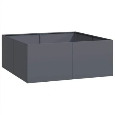 Abbildung von vidaXL Pflanzgefäß Anthrazit 100x100x40 cm Stahl, Pflanzschale, Garten Pflanzkübel, Outdoor Pflanzgefäß, Hochbeet, Blumenkasten