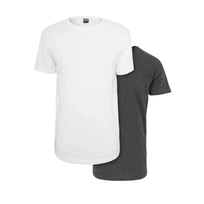 Abbildung von Urban Classics Prepack Shaped 2PACK Tshirt basic, Herren, Größe: Small, White charcoal
