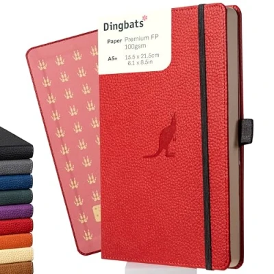 Abbildung von Dingbats* Tierwelt Notizbuch A5 Liniert Hardcover aus veganem Leder für Arbeit, Reisen, Uni mit elastischem Verschlussband