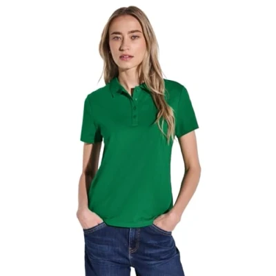 Abbildung von STREET ONE Damen A322942 Poloshirt mit Rippstruktur, Glowing Green, 46