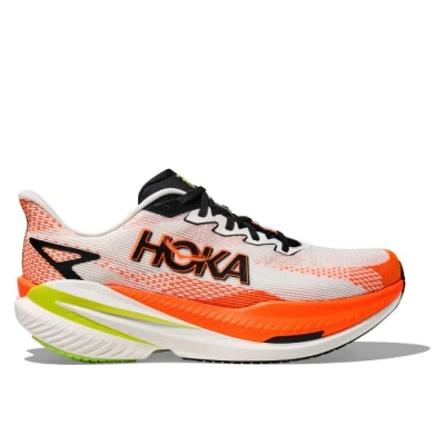 Abbildung von HOKA MACH X 3 Laufschuh Straße, Herren, Größe: 44 2/3, White/neon tangerine Schuhe