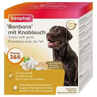 Abbildung von BEAPHAR &#039;Bonbons&#039; Mit Knoblauch Für Hunde Schafsfett, Unterstützt Gesundes Fell, Verdauung 40 Bonbons 245 g