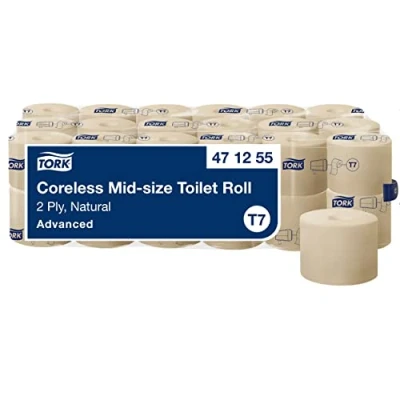 Abbildung von Tork hülsenloses Toilettenpapier Natur T7, Advanced Qualität, Midi, 2 lagig, 36 x 900 Blatt, 471255