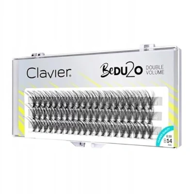 Abbildung von Clavier Künstliche Wimpern in Büscheln BeDu2o Double Volumen einem Büschel Verschiedene Längen von 8 bis 14 mm Ultravolumen, für einen perfekten Look (14MM)