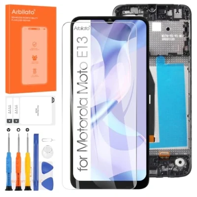 Abbildung von Display für Motorola Moto E13 Touchscreen LCD Bildschirm Ersatz Glas Assembly Digitizer mit Reparatur Kits(Schwarz Rahmen, 6,5 Zoll)