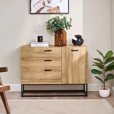 Abbildung von en.casa Sideboard, Orkland Kommode mit einer Schranktür und 3 Schubladen