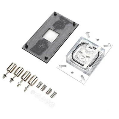 Abbildung von Heayzoki Wasserkühlungsblock Kits, CPU Wasserkühlungsblock, Computer Wasserblock Kupfersockel mit Mikrokanal, Wasserkühlungs DIY Kit für AM2 / + AM3 AM4 FM2
