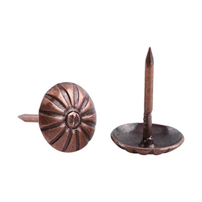 Abbildung von Walfront 100 stück Polsternägel, Runder Großköpfiger Möbelnieten, Bronze Metall Ziernägel Vintage Polster Nägel(Gänseblümchen 11 * 16mm)