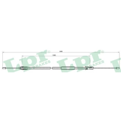 Abbildung von LPR C1002B Handbremsseil 1378/1101 Scheibenbremse RENAULT: CLIO 2