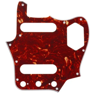 Abbildung von Musiclily Pro 10 Löcher Pickguard Gitarren Schlagbrett für MIJ Fender Japan Jaguar,4 lagig Vintage Tortoise