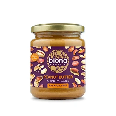 Abbildung von Biona Organic Bio Erdnussbutter crunchy mit Meersalz 170g…