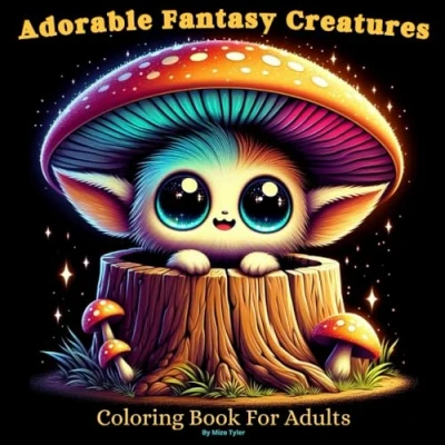 Abbildung von Adorable Fantasy Creatures Coloring Book for Adults: Magical Relaxation and Stress Relief