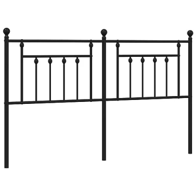 Abbildung von vidaXL Kopfteil, Bettkopfteil aus Stahl Metallkonstruktion, Betthaupt für Bett Metallbett Bettgestell, Bettzubehör Schlafzimmer, Metall Schwarz 160cm