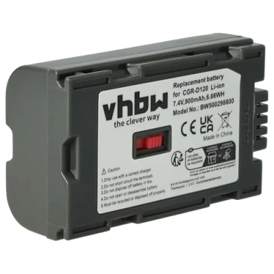 Abbildung von vhbw 1x Akku Ersatz für Panasonic CGP D320E/1B, CGR D08, D08A, D110, D120 Videokamera Camcorder (900mAh, 7,2V, Li Ion)