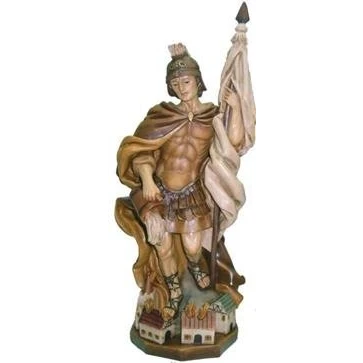 Abbildung von Unbekannt Heiligenfigur Heiliger Florian gebeizt, Höhe 28cm