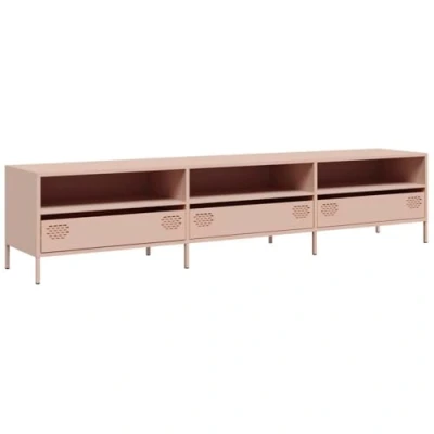 Abbildung von vidaXL TV Schrank Rosa 202x39x43,5 cm Kaltgewalzter Stahl, Ständer, Lowboard, Sideboard, Möbel, Fernsehschrank, Fernsehtisch