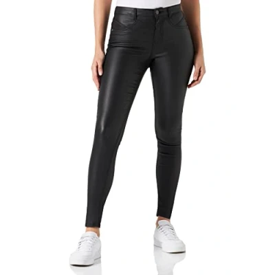 Abbildung von ONLY Damen Onlroyal nya Mw Cut Sk Coated Cc Pnt Hose, Schwarz, S / 32L EU