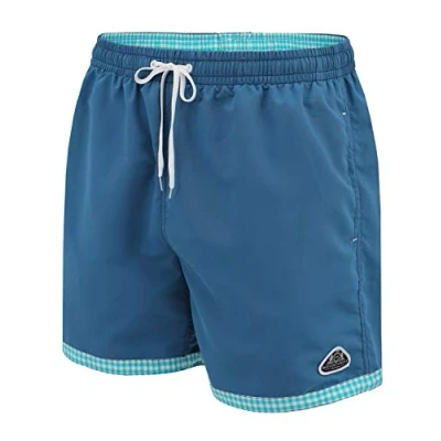 Abbildung von Mount Swiss hochwertige Badeshorts Lukas Herren Jungen mit Sun Protection I Moderne Männer Badehose Stylische Shorts Schwimmen Freizeit Wassersport Beach Farbe: Denim, Gr. 6XL