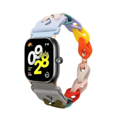 Abbildung von kwmobile Ersatzarmband kompatibel mit Xiaomi Redmi Watch 4 / Band 8 Pro Armband Silikon für Fitnesstracker 14 22 cm Innenmaße Mehrfarbig