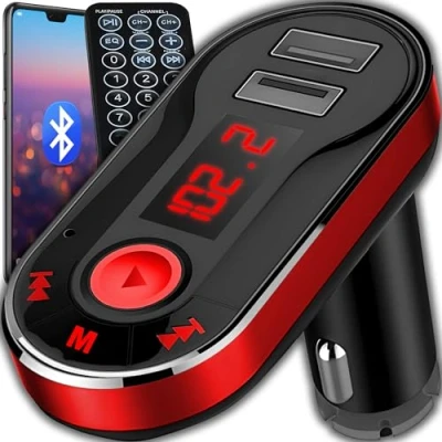 Abbildung von Retoo FM Transmitter Auto Bluetooth Ladegerät USB Radio Adapter KFZ Transmitter, Universelle Verbindung, Kabelloses Audio, Einfache Bedienung