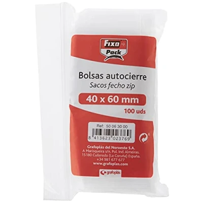 Abbildung von Fixo 50063000 100er Pack Druckverschlussbeutel, 40 x 60 mm