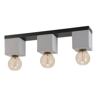 Abbildung von Eglo 43596 Deckenleuchte PRESTWICK 3 E27 3X40W schwarz grau L:49cm B:9cm H:11cm dimmbar