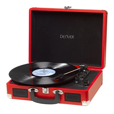 Abbildung von Denver VPL 120 RED Plattenspieler (Plattenspieler mit USB MP3 Digitalisierungsfunktion und Lautsprechern)