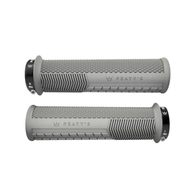 Abbildung von Peaty&#039;s Monarch Grips Grau/Rändel/dick Rennkontrolle, langlebig, ergonomische Fingerstangen, Komfort Daumenpolster, ganztägiges Reiten, Allwetter &amp; Gelände, MTB Enduro Downhill E Bike Mountainbike