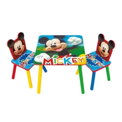 Abbildung von Disney Nixy Kids Mickey Mouse Holztisch und 2 Stühle, Set