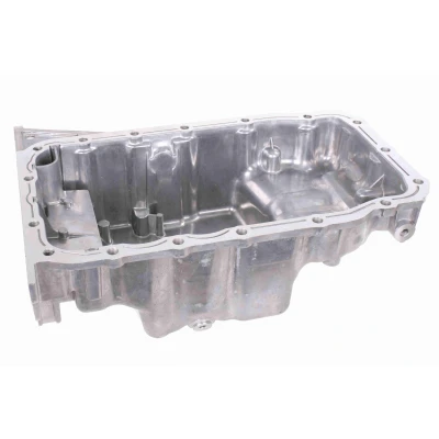 Abbildung von VAICO V40 0239 Ölwanne mit Ölablassschraube Dichtring, ohne Ölwannendichtung Aluminium Original Qualität motorseitig OPEL: Vectra C Caravan
