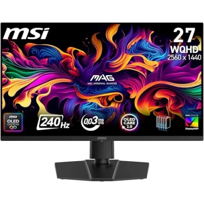 Abbildung von MSI MAG 273QP QD OLED X24 26,5 Zoll WQHD Gaming Monitor 2560 x 1440 Quantum Dot Panel 240 Hz / 0,03 ms, 99% DCI P3, ΔE≤2, DisplayHDR True Black 400, DP 1.4a, HDMI 2.1