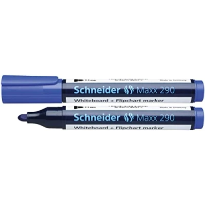 Abbildung von Schneider Maxx 290 Marker (Für Whiteboards und Flipcharts, Strichstärke: 2 3 mm) 10er Packung blau