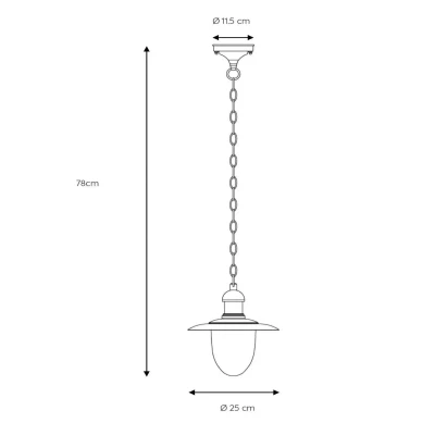 Abbildung von LUCIDE ARUBA Pendelleuchten Innen/Außen Ø 25 cm 1xE27 IP44 Schwarz