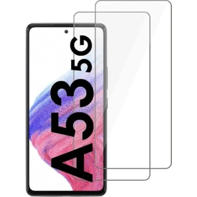 Abbildung von Panzerfolie kompatibel mit Samsung Galaxy A53 5G [2 Stück] Displayschutzfolie,Schutzfolie [kein Glas] 9H Glas, 100% Fingerabdrucksensor Nano Glas
