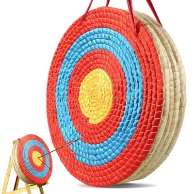 Abbildung von VEVOR 508 mm Zielscheibe Bogenschießen, Handgefertigtes Strohbogenziel für Recurvebogen Compoundbogen oder Langbogen, Traditionelles Bogenpfeilziel Kinder Jugend Erwachsene Bogenschießen