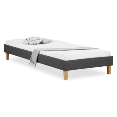 Abbildung von Homestyle4u 1982, Bett 160x200 Polsterbett Grau, Futonbett Doppelbett Bettgestell mit Lattenrost