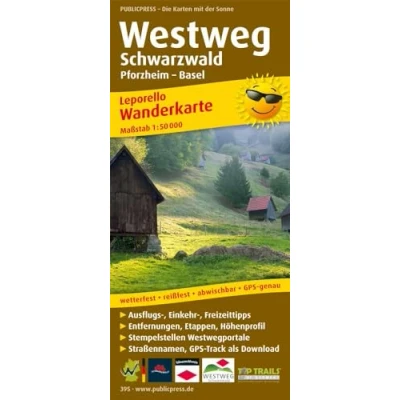 Abbildung von Westweg Schwarzwald, Pforzheim Basel: Leporello Wanderkarte wetterfest, reissfest, abwischbar, GPS genau. 1:50000 (Leporello Wanderkarte: LEP WK)